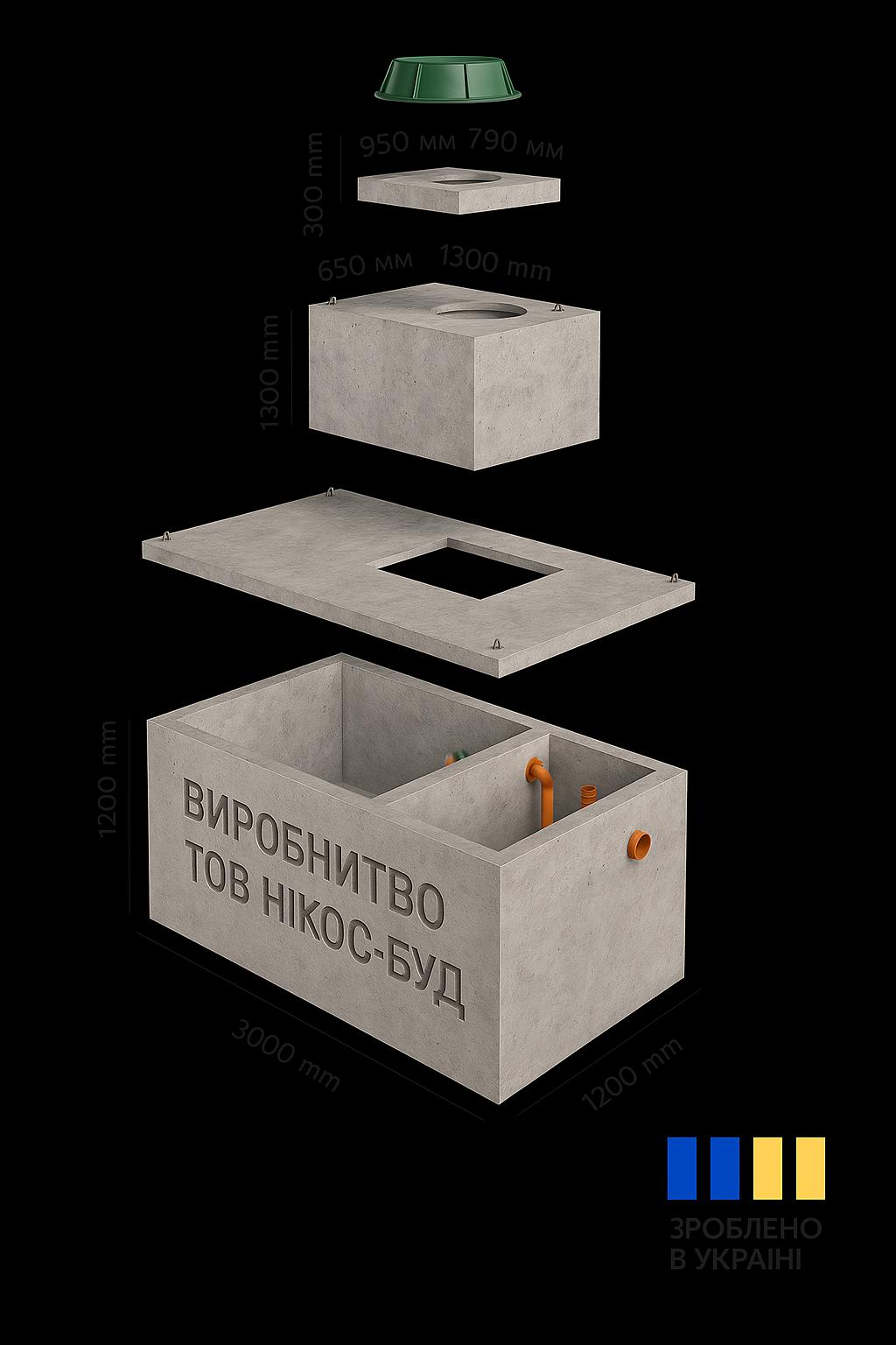 Септик трикамерний 5 м³ бетонний - Зображення 5