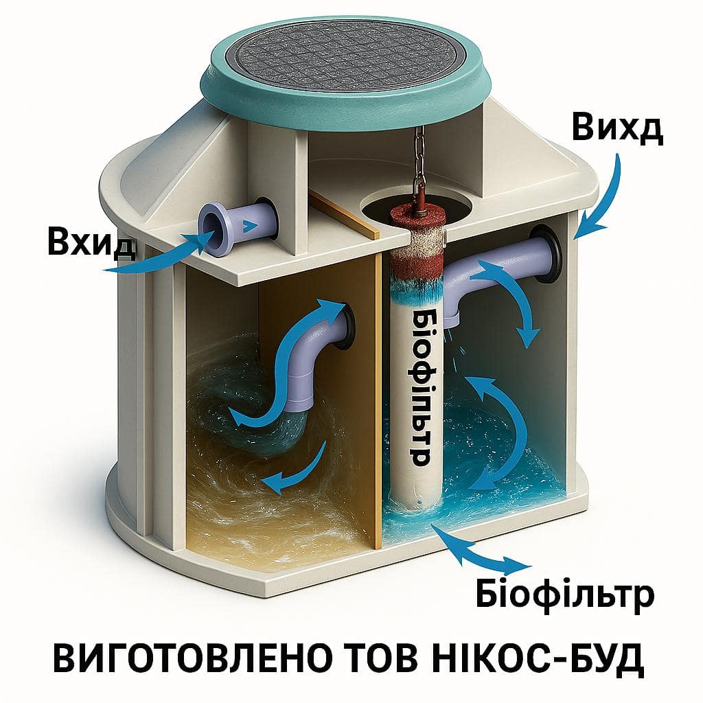 Біосептик (біостанція анаеробна працює без електрики) "НІКОС" 2000 л. - Зображення 2