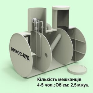 Септик посилений «НІКОС-ГІБРИД» 3,0 м. куб. (очистка з електрикою до 98%, без електрики до 75%)