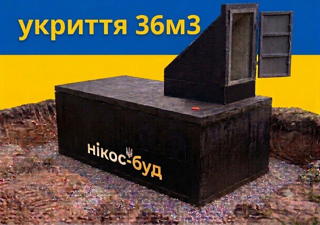 Укриття протиосколкове-погріб зі спецбетону 36м³ з вхідною групою