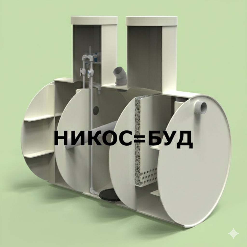 Септик для дачі «НІКОС-ГІБРИД» 6,6 м. куб. (очистка з електрикою до 98%, без електрики до 75%) - Зображення 4