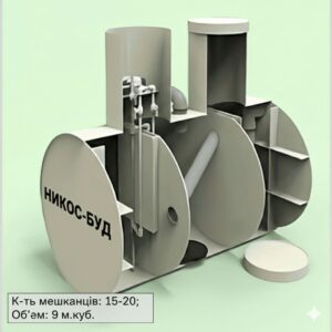 Септик для дачі «НІКОС-ГІБРИД» 9,0 м. куб. (очистка з електрикою до 98%, без електрики до 75%)